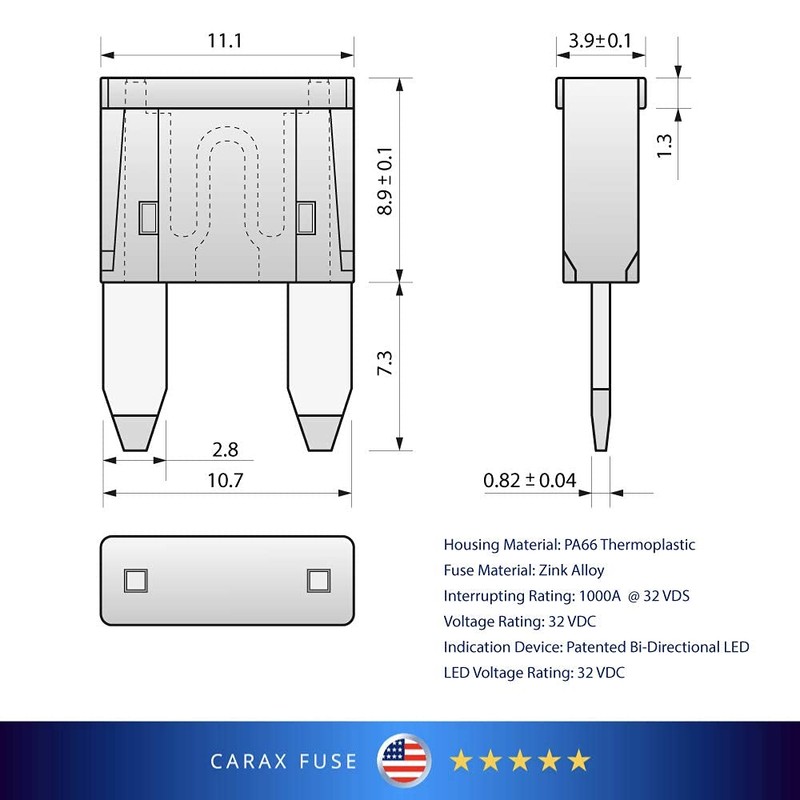 CARAX Glow Fuse – Premium Fuse Mini Blade – 30A