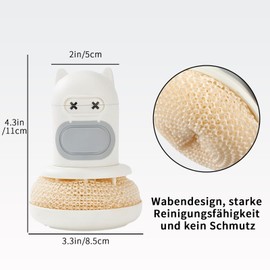 VinBee Spülbürste Mit Spülmittelspender 4PCS Dekontaminations-Reinigungsbürste Mit Druckfunktion, küchenbürste für Topf, Pfanne, Spülen Reinigung (Mit drei Bürstenköpfen)