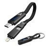 SUPERV cc16 3-in-1 Keyring Charging Cable (Type-C to Type-C/Lightning) Converter