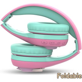 Riwbox Baosilon Cat Kids Headphones LED Light Volume Limited Bluetooth Over Ear