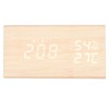 LED Digital Alarm Clock Multipurpose Wooden Clock with Voice Control