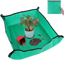 Azureblue Plant Repotting Mat for Indoor Plants Potting Soil Mix, Waterproof Plant Repotting Tray, Potting Mat Gardening Tray for Indoor Potting Succulents Cactus Orchid Pots, Garden Gift(26.8"x26.8")