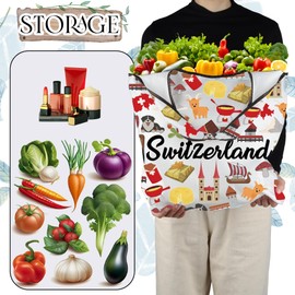 TOBGBE Switzerland Souvenir Gifts Swiss Themed Traveling Travel Vacation Bag Switzerland Traveller Foldable Reusable Grocery (Swit-erland F TE)