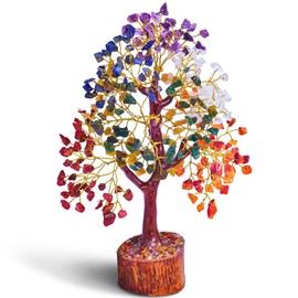 Seven Chakra Tree Of Life For Positive Energy - 7 Chakra Crystals and Healing Stones Feng Shui Tree, Bonsai Tree, Crystals And Healing Stones, Money Tree, Stone Tree, Healing Crystals, Spiritual Gifts