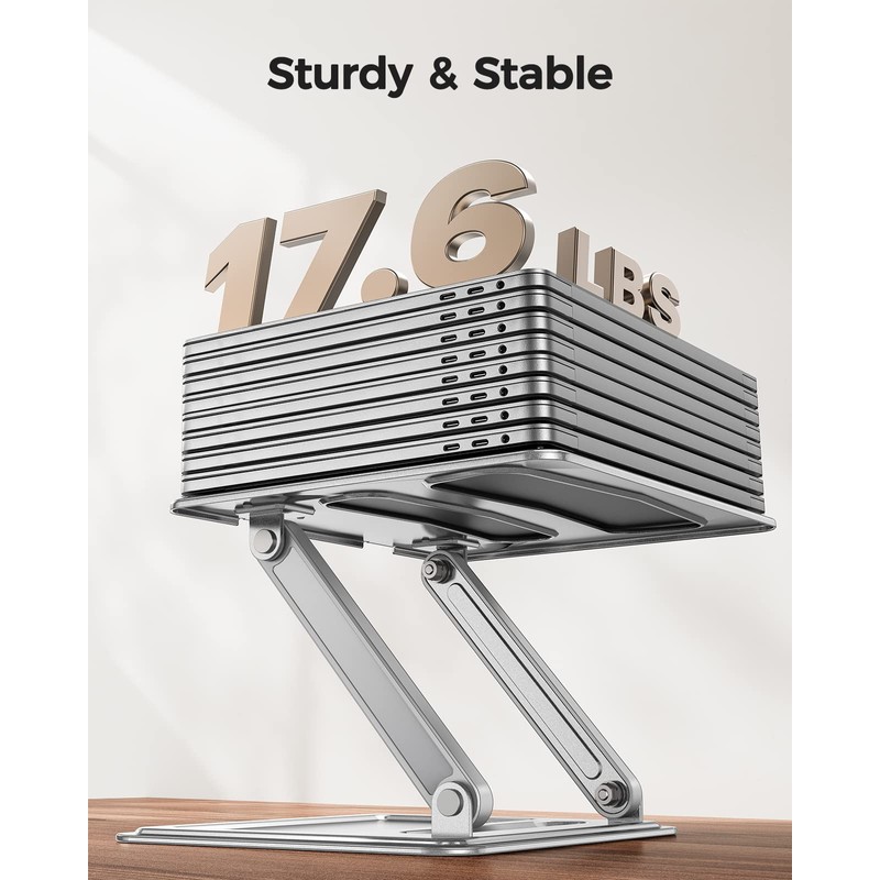 LORYERGO Laptop Stand for Desk, Adjustable & Foldable Laptop Riser