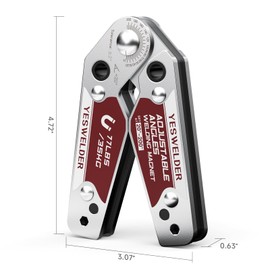 YESWELDER Adjustable Angle Welding Magnet 20-200° Magnetic Welding Holder of 77LBs Holding Power Welding Accessory