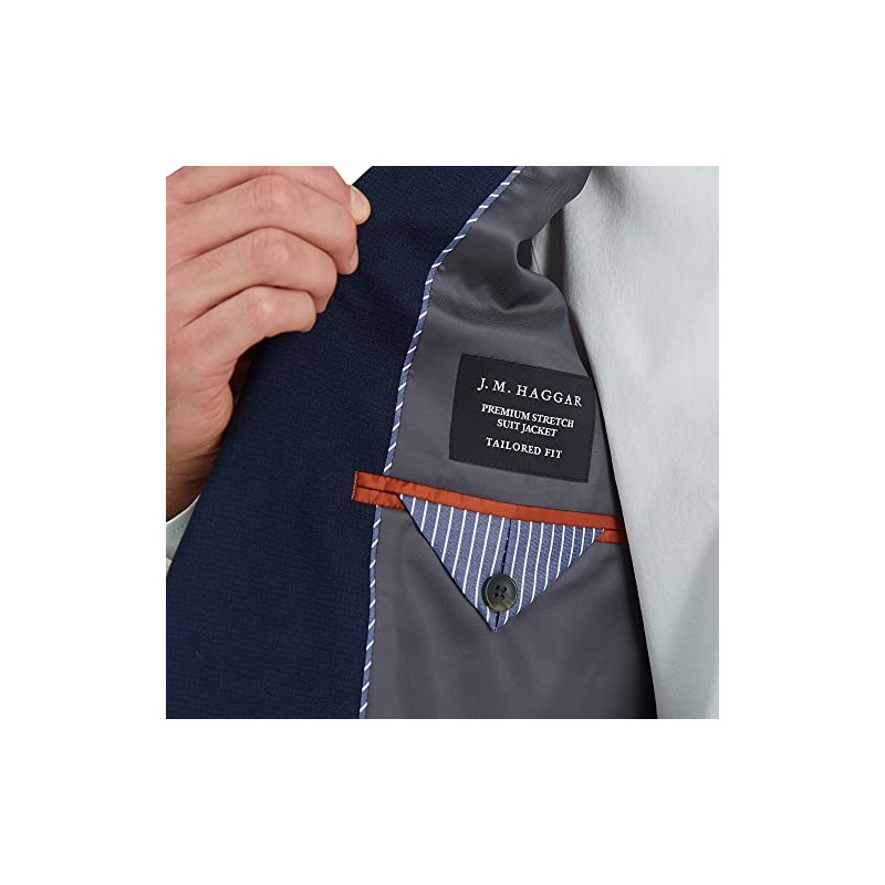 J.M. Haggar Men's Premium Stretch Tailored Fit Subtle Pattern Suit