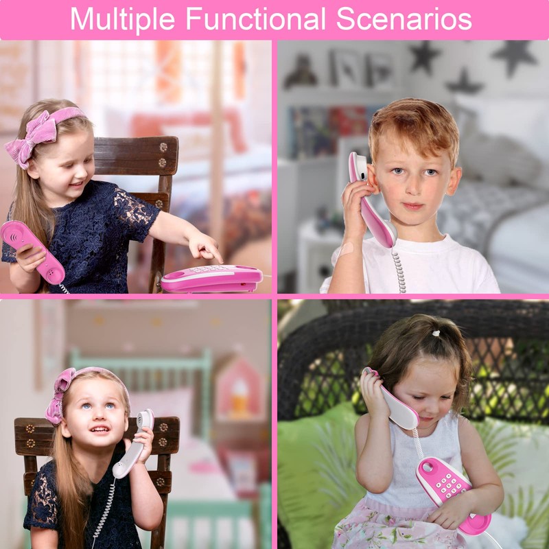 Kids' Play Phone with Real Ring Sounds, Pretend Play Telephone,