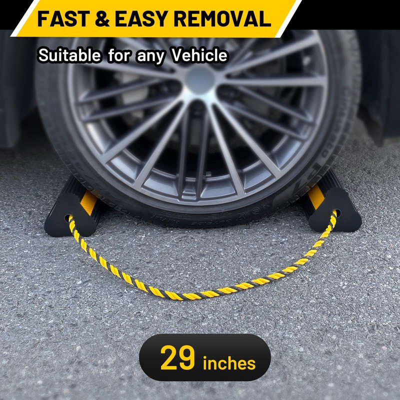 ROBLOCK Wheel Chocks (2pair/4pack with Rope) for RV Trailer Camper