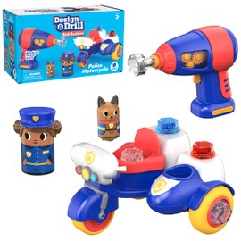 Learning Resources EI-4190 Working, Kid-Safe Toy Drill Police Motorcycle, Earn The Basics of Simple Construction and Engineering, Builds Critical Thinking and Fine Motor Skills, Multi