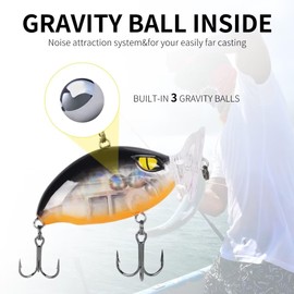 IZA Deep Driving Fishing baits Kit, 5.5S (16g, 0.56oz) Slow Sinking Swimbaits Crankbaits for Bass Fishing Lures for Freshwater Saltwater