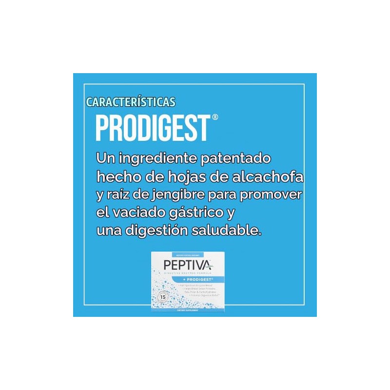 Peptiva Suplemento enzimático digestivo + ProDigest - Ayuda con la
