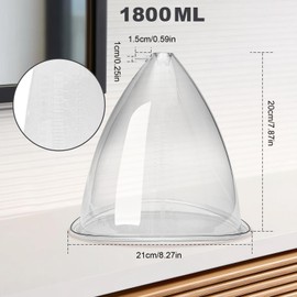 Buttock Vacuum Therapy Cups, 1800ml Butt Shape Suction Cups with Y Type Hose, Vacuum Cupping Machine Accessories for Butt Lift (White 1 Pair)