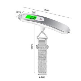 Luggage, Travel Scale, Digital Scale, Portable, Weighing up to 0.3 oz (10 g) Units, 110.2 lbs (50 kg), Portable Fashionable Measuring Device for LCCs, Digital Lightweight Tare Suction Function