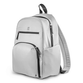 JuJuBe New Deluxe Diaper Bag Backpack with Portable Changing Pad, Baby Stroller Straps, Large Travel Backpack for Boy or Girl, For Carrying Baby Bottles, Baby Wipes, Diapers, Pacifiers, Grey