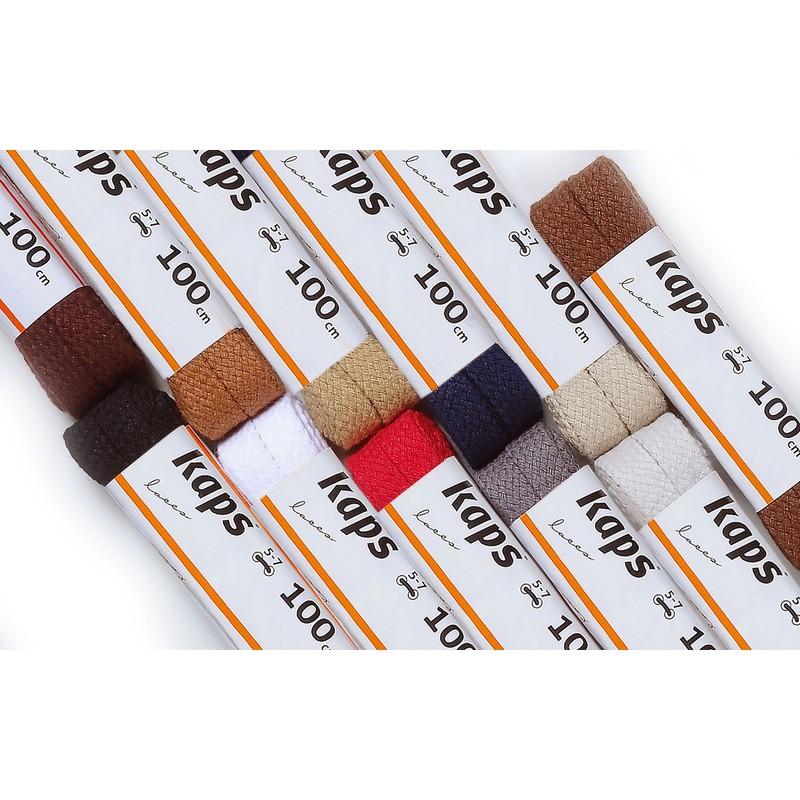 Kaps Flat Shoelaces, High Quality Durable 100% Cotton Shoelaces, Made