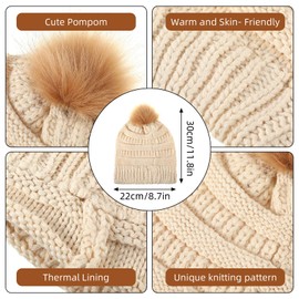 Liitrsh 12 Pcs Winter Beanie Hat Scarf Gloves Set Knitted Beanie Hat Circle Scarves Gloves Earmuff for Women Men(No Plush,Gray, Black, Beige)