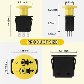 Hohean PTO Switch Lawn Mower Clutches 10 Amp Upgrade Blade Clutch Switch Parts Compatible with Bad Boy Mowers ZT Elite MZ & ZT Rebel Rogue Renegade Outlaw Pup Lightning AOS Extreme Series(Yellow)