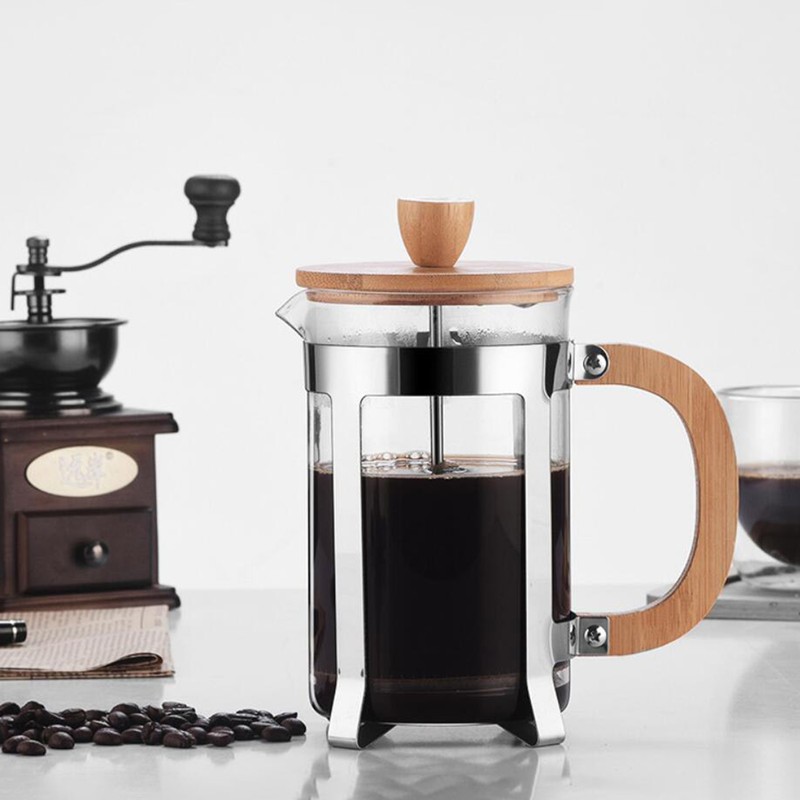 20oz French Press Coffee Maker with Wooden Handle High-Density Filter