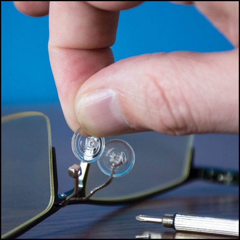GMS Optical Round Screw-in Silicone Eyeglass Nose Pads for Glasses,