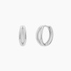 Gold&Deer 14K Goldfield Half Two Line One-Touch Earrings White Gold