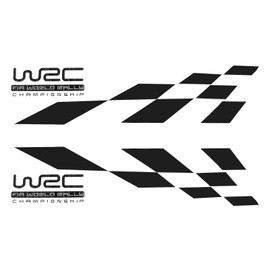 2PCS Car Door Side Decal PVC Waterproof Black Plaid Graphic Sticker Universal for Auto Decoration