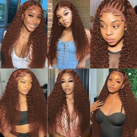 Luxvogue 18 20 22 Inch Human Hair Bundles Copper Red Brown 33 Color Jerry Curly Bundles Human Hair 12A Unprocessed Quick Weave Bundles for Black Women Soft Sewn In Bundles with Double Weft