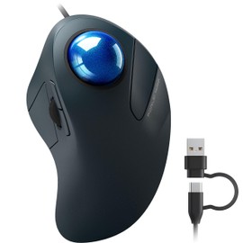 PORLEI Wired Trackball Mouse, Easy Index Finger Control, Ergonomic Comfort Design Reduces Muscle Strain, Precision and Smooth Tracking, Compatible for PC, Laptop, Windows, Mac-Dark Blue