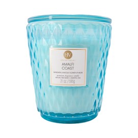 House of Velas Diamante Candle Collection, 21 oz, 3 Cotton Wicks, Amalfi Coast, Large Glass Jar