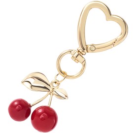 Joez Wonderful Cherry Bag Charm, Red Cherry Keychains, Metal Purse Charms for Women, Cherry Accessories for Bag, Handbags, Purse, Backpack (1 Pcs)