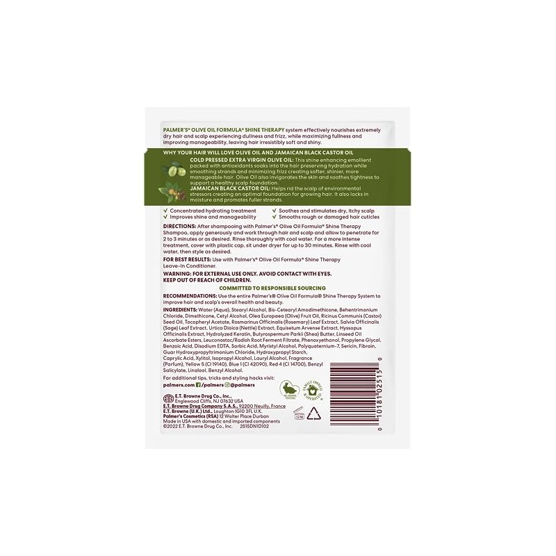 Palmer's Paquete de acondicionador profundo con fórmula de aceite de