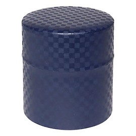 Yamako 78276 Teacup, Tea Can, Temasuna Kobo, Modern Checkered, Blue, S, Made in Japan, Stylish, Cute, Loose Leaf Tea, Coffee Storage Case, Storage Container