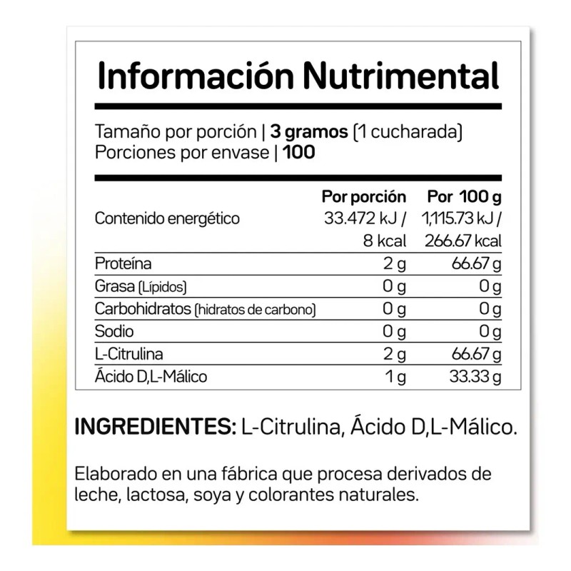 Citrulina Malato Pura Polvo Suplemento Primetech Citru2 300 100 Porciones