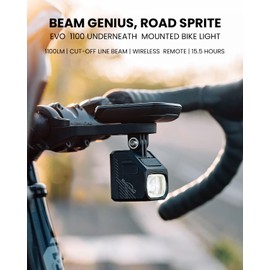 MagicShine EVO 1100 Underneath Mounted Bike Light, Cut-Off Line Beam,High-Power LED USB-C Rechargeable,Memory Function IPX6 Waterproof Bicycle Headlight (Black)