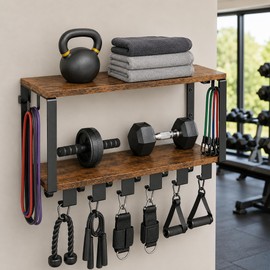 Tonal Accessories Gym Storage Rack with Yoga Mat Holder and Barbell Hanger