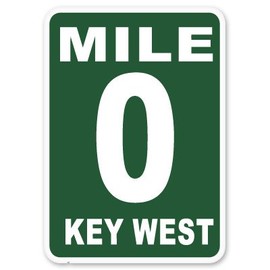 AK Wall Art Mile 0 Mile Marker Key West Vinyl Sticker - Car Phone Helmet - Select Size