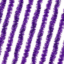 Rocking Party Luxury Thin Metallic Christmas Tinsel Decoration (2 meters, Purple)
