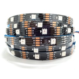 Tesfish 12 V WS2815 LED Strip Light, 5 m RGB Dual Signal LED Pixel Strip SMD 5050 150 LEDs IP30 Full Colour Individually Addressable Programmable LED Light Strip for DIY, Advertising Decoration