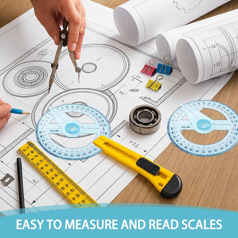 360 Degree Protractor Angle Measure 4Pcs Protractors Circle Protractor 10cm