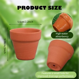 CONEHOY 160 Pcs Small Clay Pots with Drainage Hole 2 Inch Mini Terracotta Plant Pots Planters Bulk for Succulent Cactus Flower Wedding Nursery Indoor Outdoor Craft