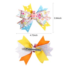 Haakong Haakong 8pcs Easter Bows Clips Bunny Hairpin Rabbit Headwear Party Supplies Egg Hair Accessories for Girls Easter Holiday