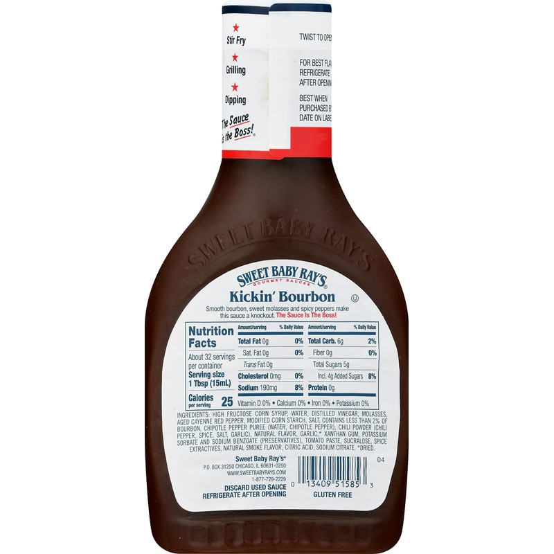 Sweet Baby Ray's Sauce and Marinade, Kickin' Bourbon , 16