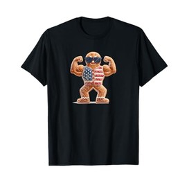 USA Bodybuilder Cookie Man Costume for Gym Lovers T-Shirt
