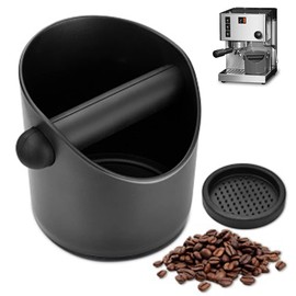 Caja de Café Espresso de 5 pulgadas 2PCS, Caja de Golpe de Café con Varilla desmontable de Goma Resistente y Base Antideslizante Caja de Café Decaja para Posos de Café Knock Box