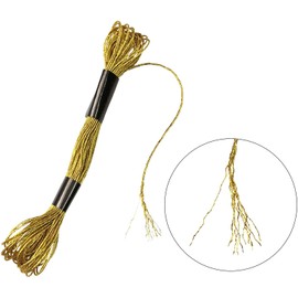 Gnognauq 24 Skeins Metallic Embroidery Machine Thread Kit Embroidery Floss-Cross Stitch Threads for Embroidery Embellishment Craft Needlework(Gold and Sliver)