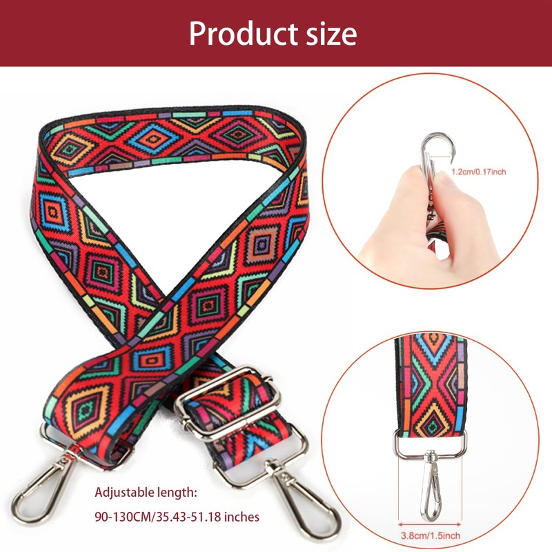 ktxaby Pack of 2 Interchangeable Straps for Bags, Colourful Bag