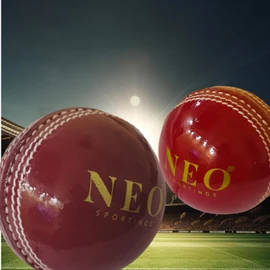 Neo Cricket Leather Ball, 2-Piece Construction, for T20 and 30-40 Over Matches (Red)