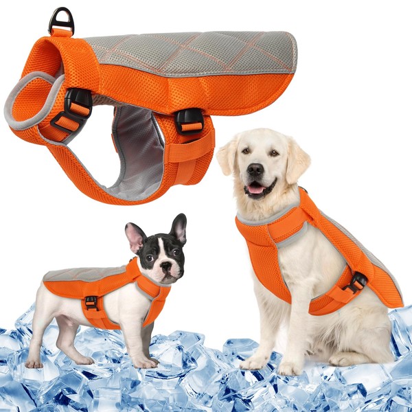 MHaustlie Dog Cooling Vest, Dog Harness Cooler Jacket with Adjustable,