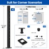 Muzata Black Corner Cable Railing Post 42 Inch 42"x2"x2" T-drilled