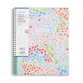 Blue Sky 2024-2025 Academic Year Teacher Weekly and Monthly Lesson Planner, 8.5" x 11", Flexible Cover, Wirebound, Ditsy Dapple Light (132002-A25)